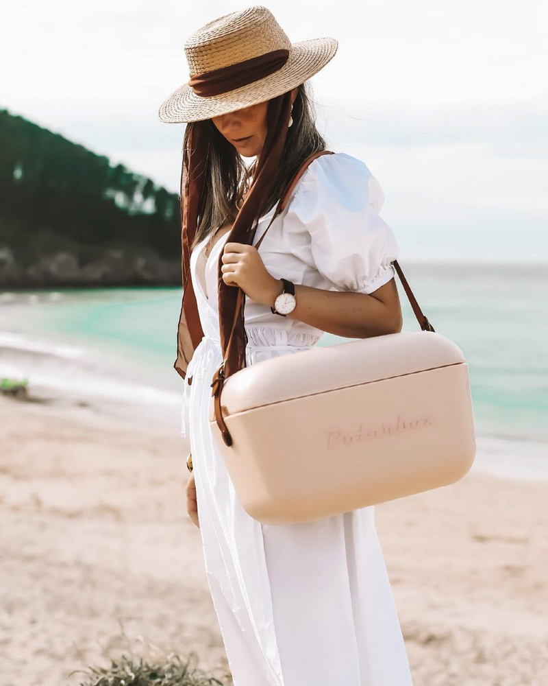 Polarbox Gold Edition Deri Kayışlı Soğuk ve Sıcak Saklama Termosu 20 L Pudra – Gold