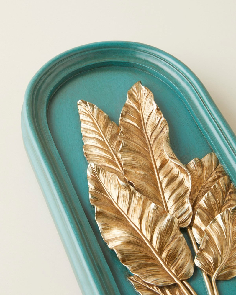 Polin Polyresin Duvar Aksesuarı 15x3x32,5 cm Yeşil-Gold