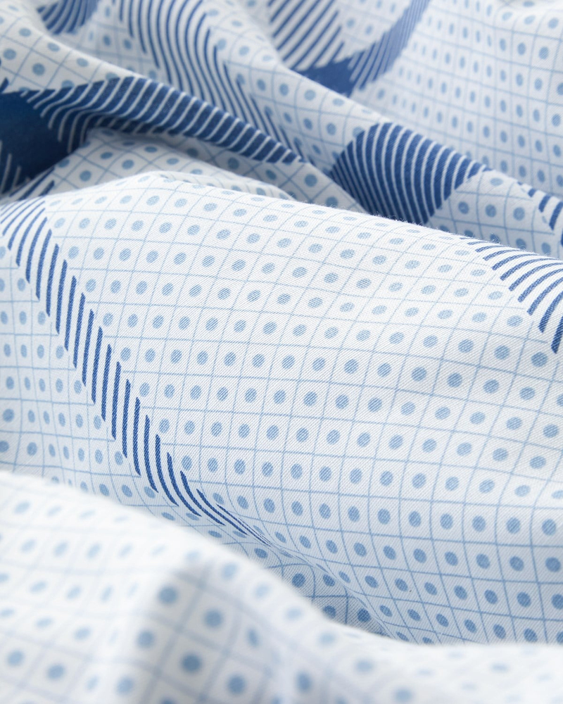Polka Grid Kolay Ütülenir Tek Kişilik Nevresim Takımı 160x220 cm Mavi