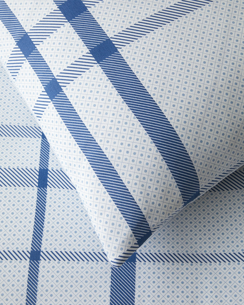 Polka Grid Kolay Ütülenir Tek Kişilik Nevresim Takımı 160x220 cm Mavi