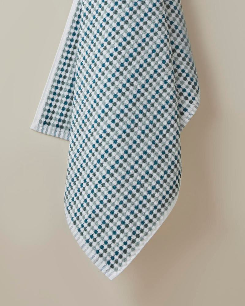 Punto Pamuk Banyo Havlusu 80x150 cm Yeşil-Beyaz