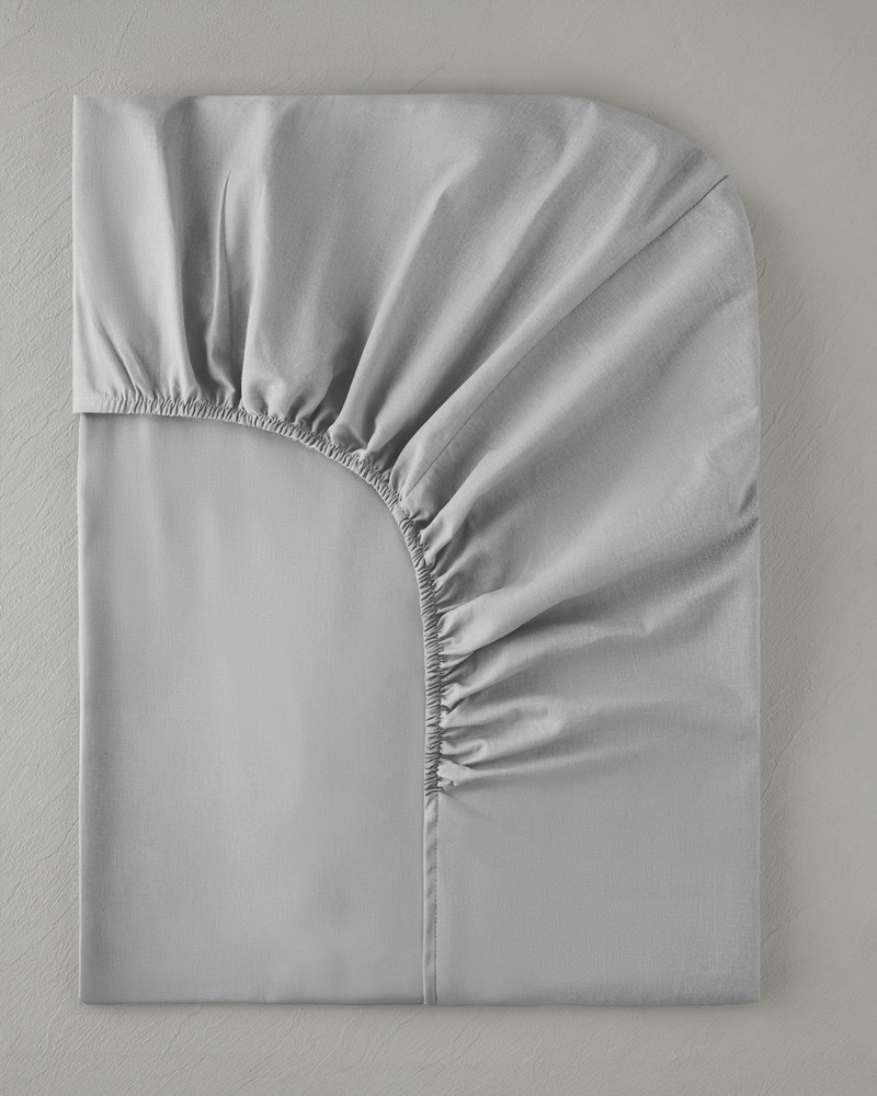 Pure Pamuklu King Size Lastikli Çarşaf 180x200 cm Çakıl Taşı