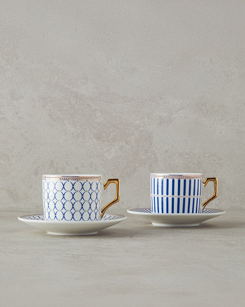 Rabecca New Bone China Kahve Fincan Takımı 4 Parça 2 Kişilik Lacivert
