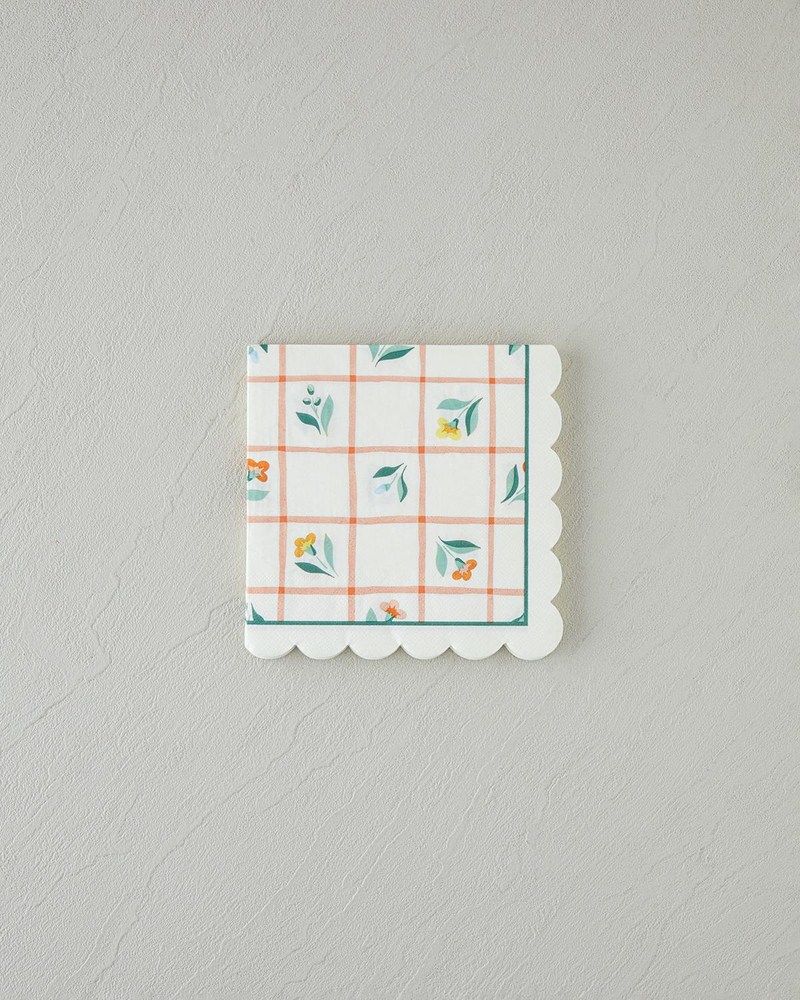 Retro Flowery Kağıt 20'li Kağıt Peçete 33x33 cm Krem