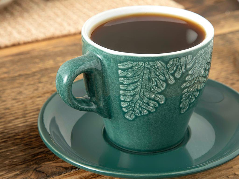 Rila Stoneware 4 Parça 2 Kişilik Çay Fincanı Takımı Bej - Yeşil