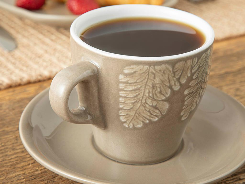 Rila Stoneware 4 Parça 2 Kişilik Çay Fincanı Takımı Bej - Yeşil