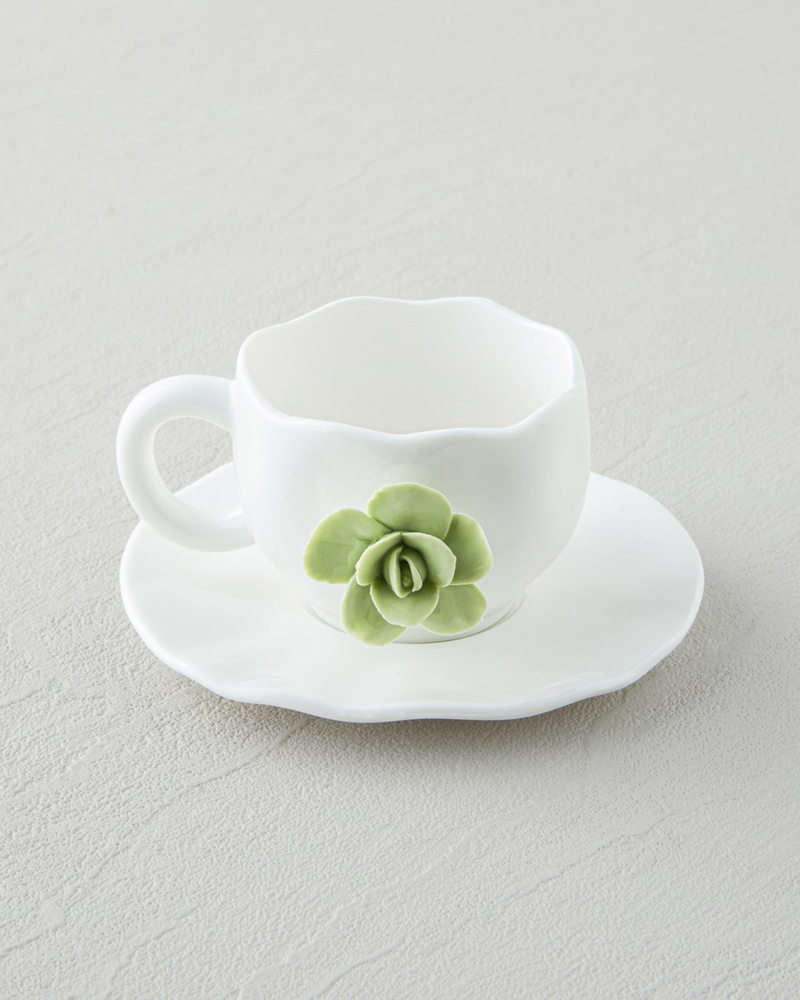 Rosea New Bone China 4 Parça 2 Kişilik Kahve Fincan Takımı 100 ml Pembe - Mint