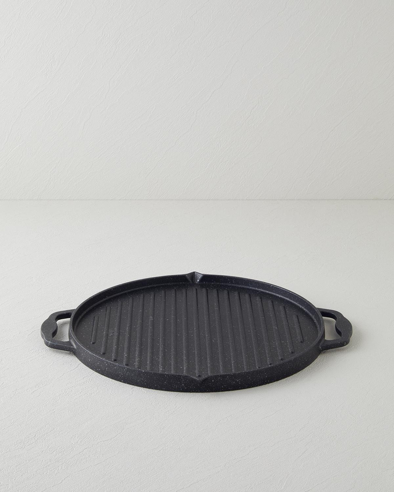 Savor Premium Yuvarlak Grill Tava 34 cm Siyah