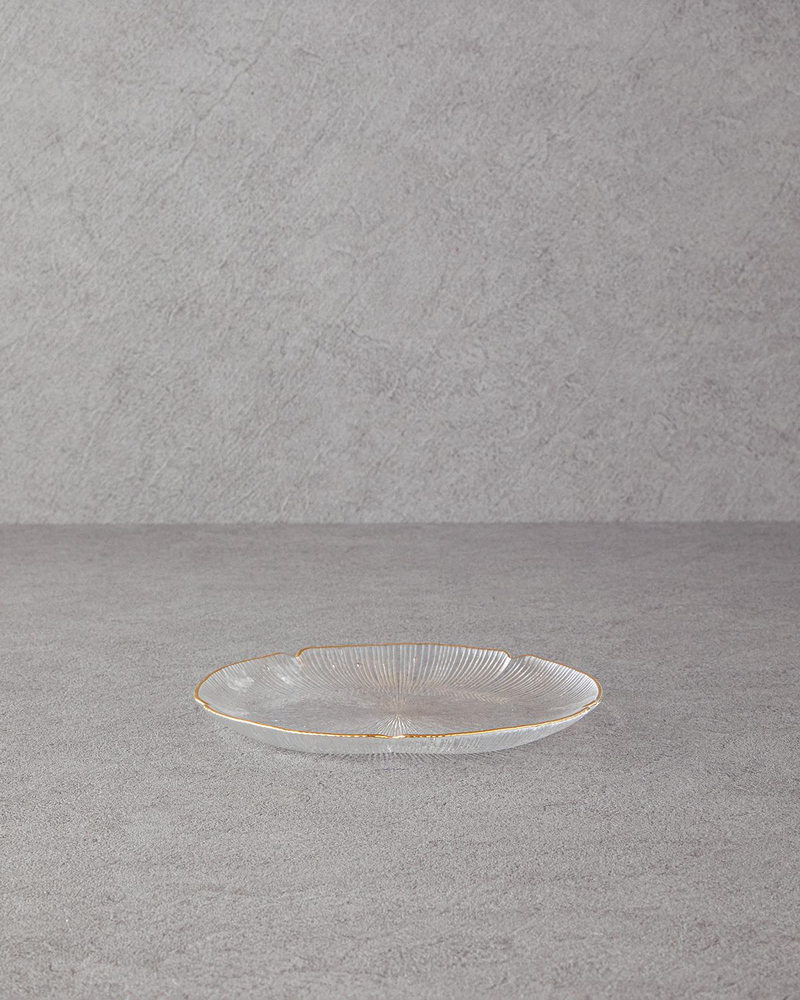 Siana Cam Pasta Tabağı 21 cm Gold