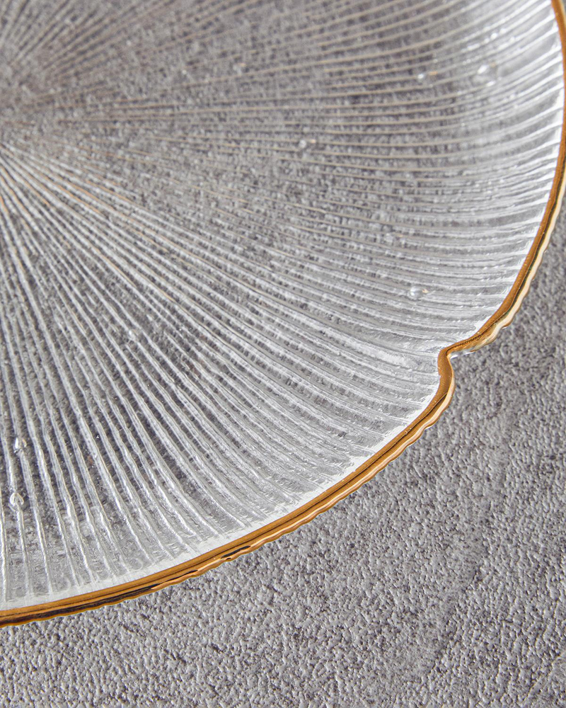 Siana Cam Pasta Tabağı 21 cm Gold