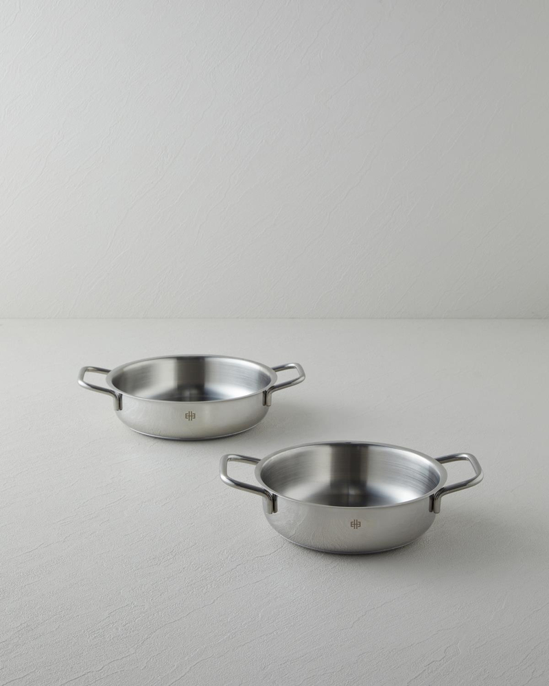 Siena Çelik 2’li Kapaksız Sahan Seti 16-18 cm Silver