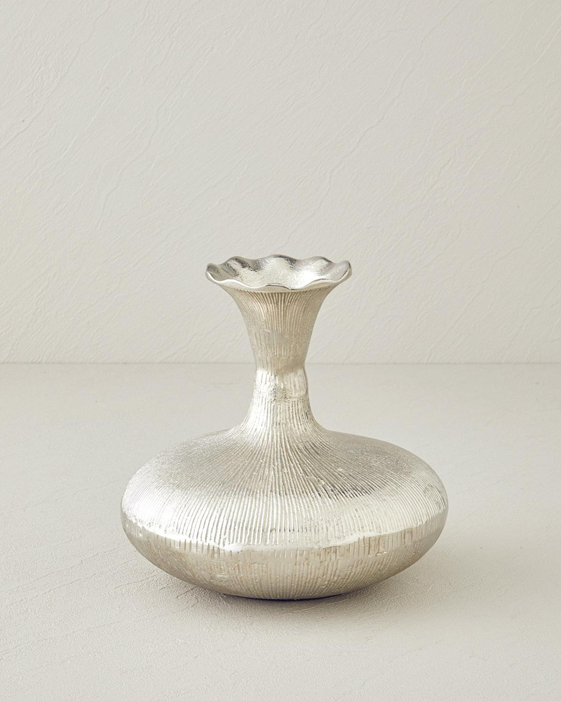 Silva Metal Vazo 19.5 x 19.5 x 19 cm Silver