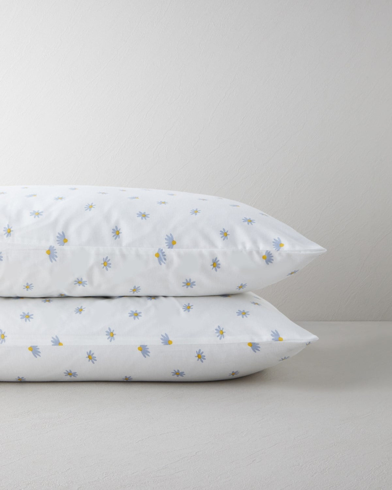 Soft Daisy Kolay Ütülenir 2'li Yastık Kılıfı 50x70 cm Mavi