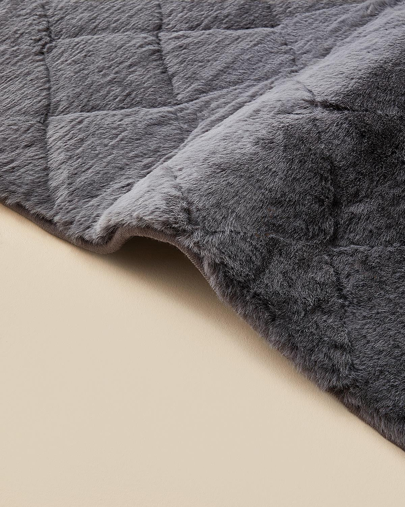 Soft Touch Rabbit Pelüş Halı Antrasit