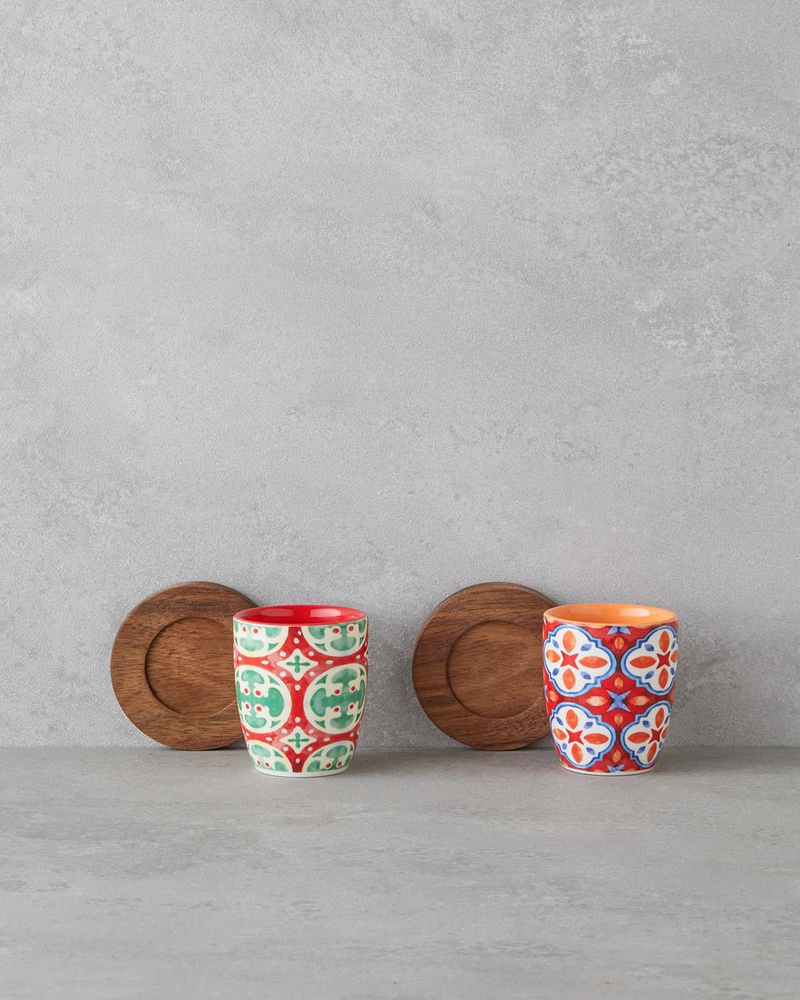 Sorrel Stoneware 8 Parça 4 Kişilik Fincan 70 ml Renkli