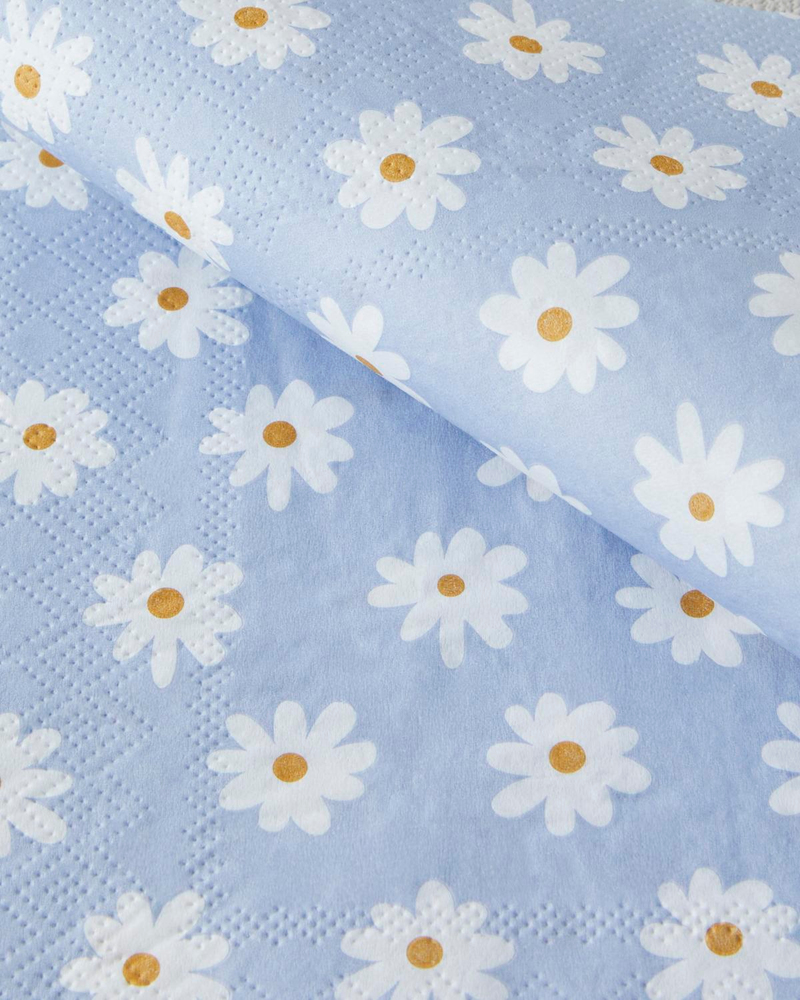 Spring Daisies Kağıt 20'li Kağıt Peçete 33x33 cm Mavi