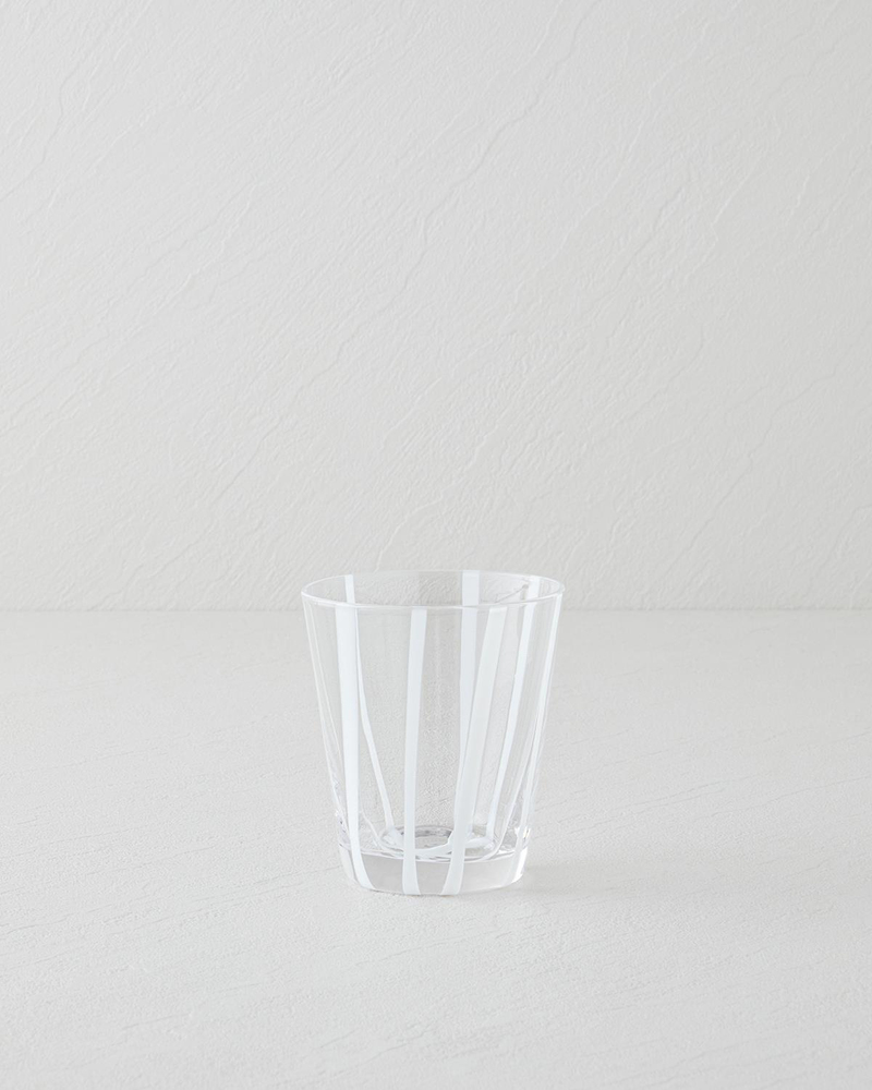 Stripe Cam El Yapımı Bardak 240 ml Beyaz