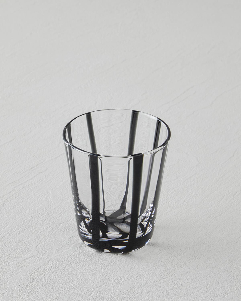 Stripe Cam El Yapımı Bardak 240 ml Siyah