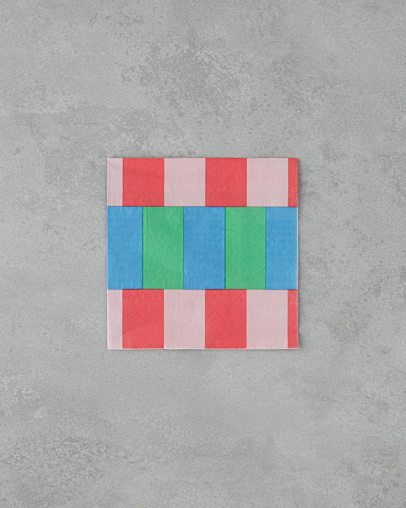 Summer Checkers Kağıt 20'li Kağıt Peçete 33x33 cm Pembe - Yeşil
