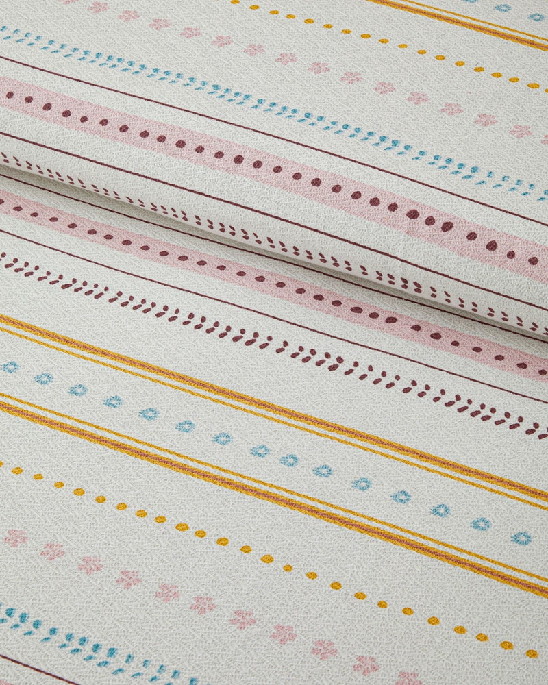 Sweet Stripes Baskılı Pamuklu Tek Kişilik Pike 150x220 cm Pembe