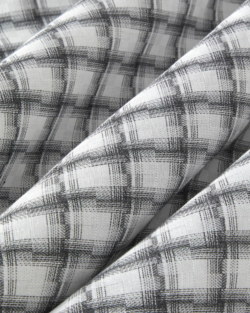 Swirl Check İpliği Boyalı Çift Kişilik Nevresim Takımı 200x220 cm Siyah