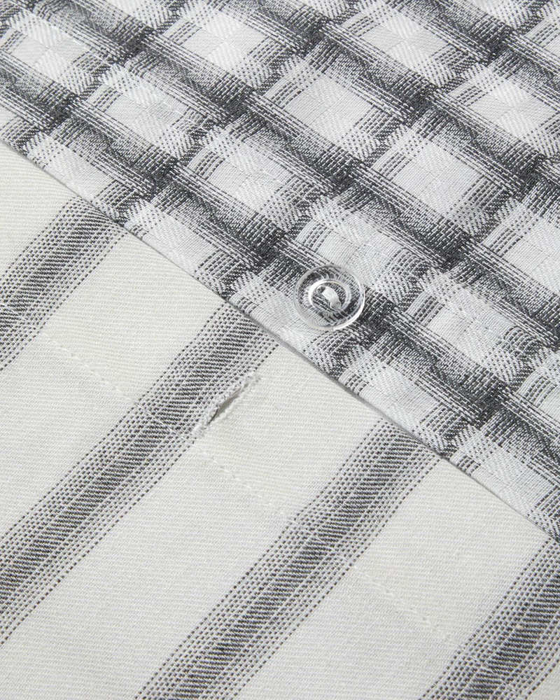 Swirl Check İpliği Boyalı Çift Kişilik Nevresim Takımı 200x220 cm Siyah