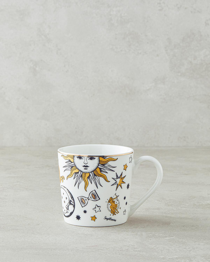 Talisman Spirit New Bone China Kupa 370 ml Siyah-Beyaz-Gold