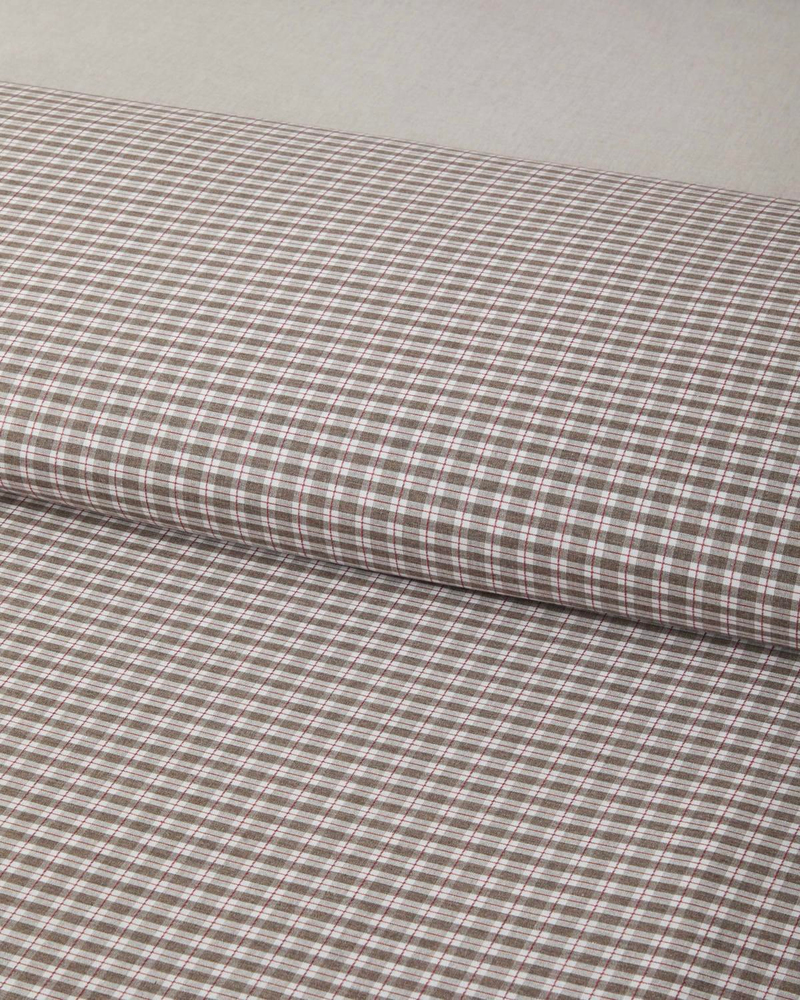 Tattersall İpliği Boyalı Çift Kişilik Nevresim Takımı 200x220 cm Kahverengi