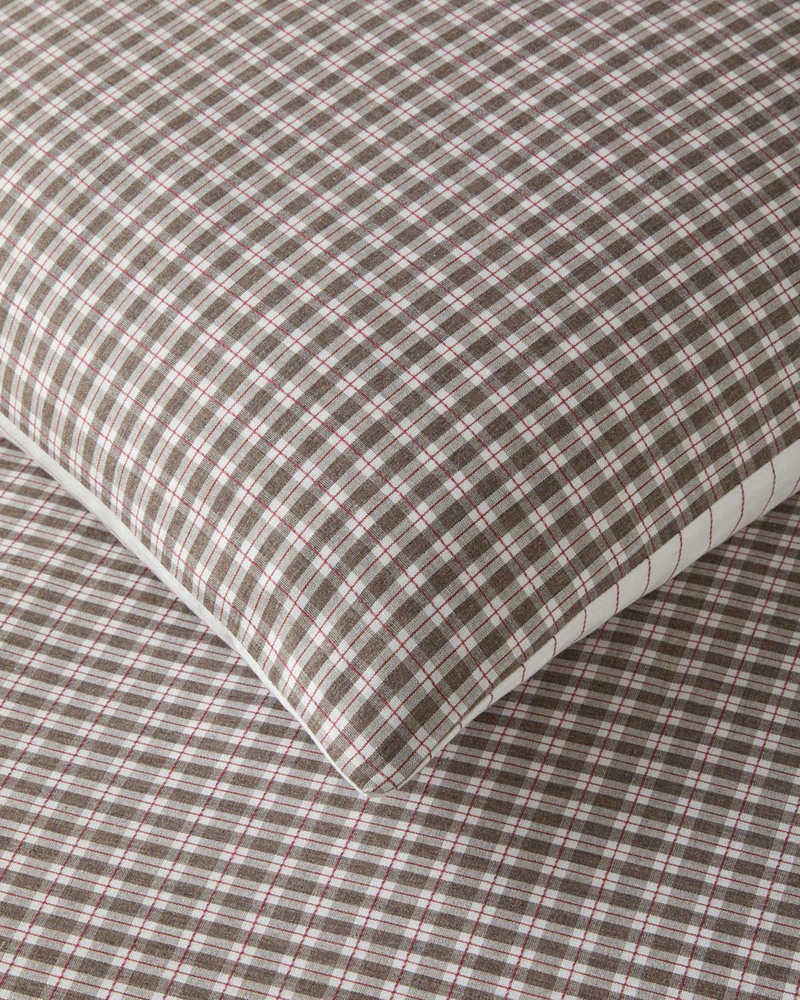 Tattersall İpliği Boyalı Tek Kişilik Nevresim Takımı 160x220 cm Kahverengi