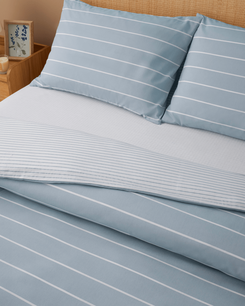 Timeless Line Kolay Ütülenir Çarşaflı Tek Kişilik Nevresim Takımı 160x220 cm Açık Mavi