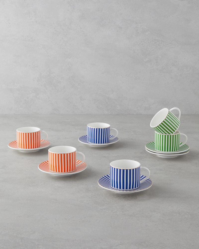 Toffee New Bone China 12 Parça 6 Kişilik Kahve Fincan Takımı 90 ml Renkli