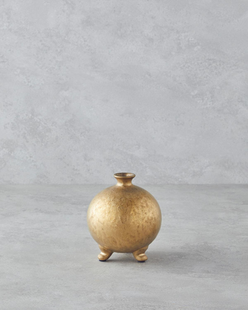 Tresa Seramik Vazo 14 cm Gold