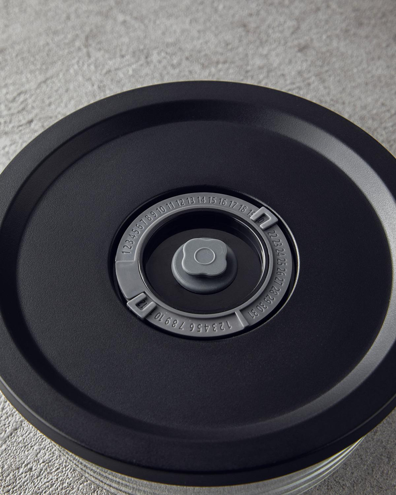 Vacuum Pro Lock 7 Parça Vakum Cihazlı Cam Saklama Kabı Siyah