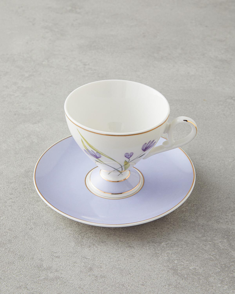 Valentina New Bone China 4 Parça 2 Kişilik Kahve Fincan Takımı 80 ml Lila