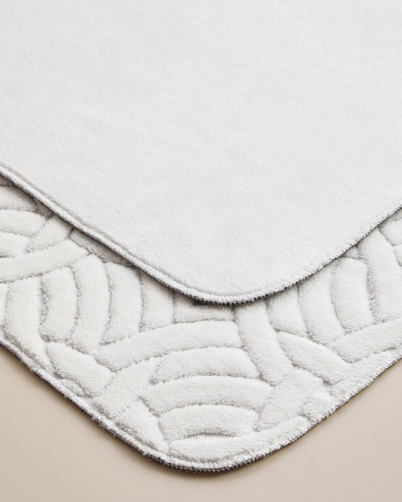 Wavelet Banyo Paspası Seti 60x100 cm + 50x60 cm Ekru