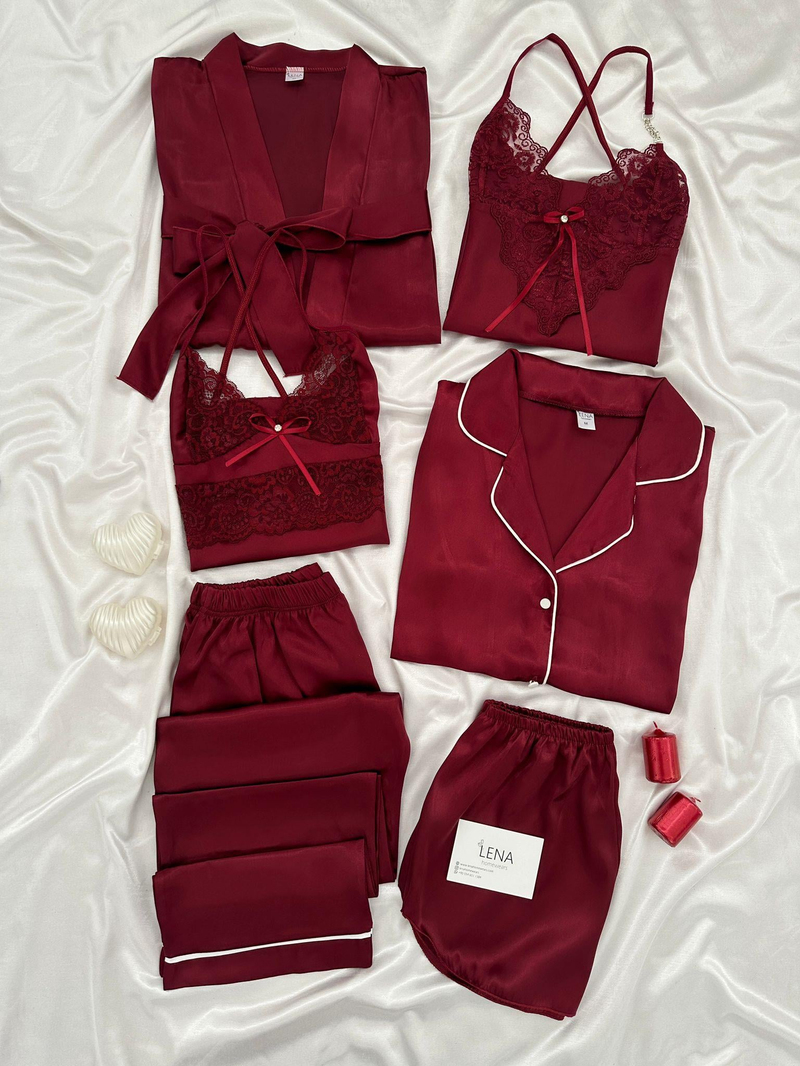 Bordo Harly Çeyiz Seti 