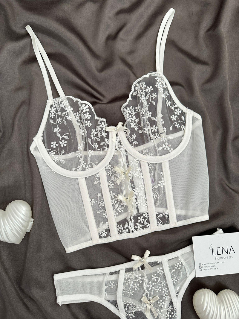 Ekru Quen Bralet Takımı