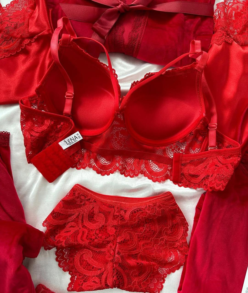 Kırmızı Elegant 8li Kadın Çeyiz Set