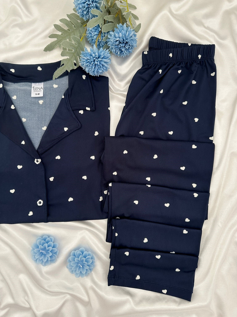 Lacivert Kalpli Milan 6lı Pijama & Çamaşır Seti