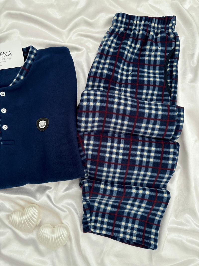 Lacivert Polar Erkek Pijama Takımı