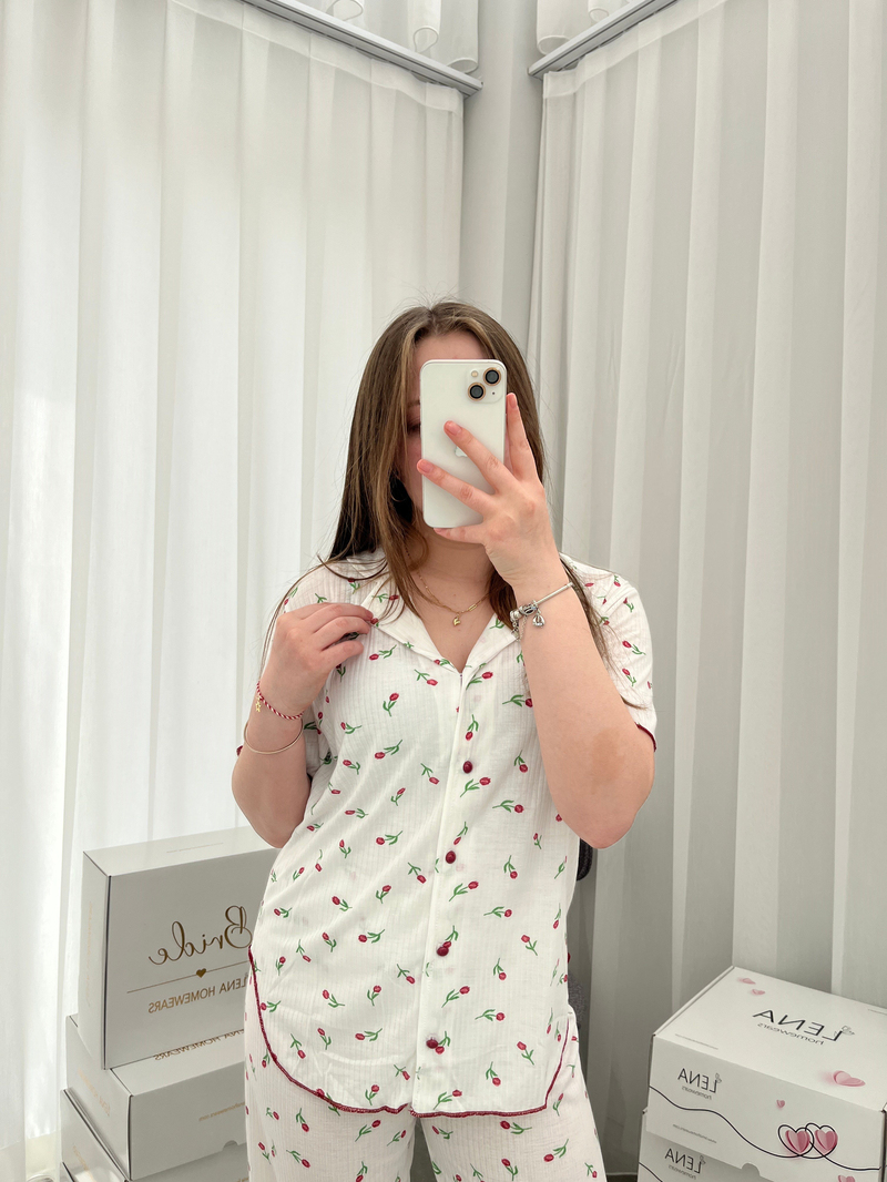 Lale Zamanı Dörtlü Pijama Takımı