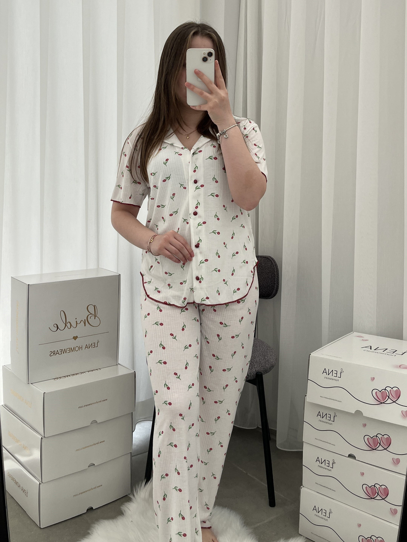 Lale Zamanı Kısa Kollu Pijama Takımı