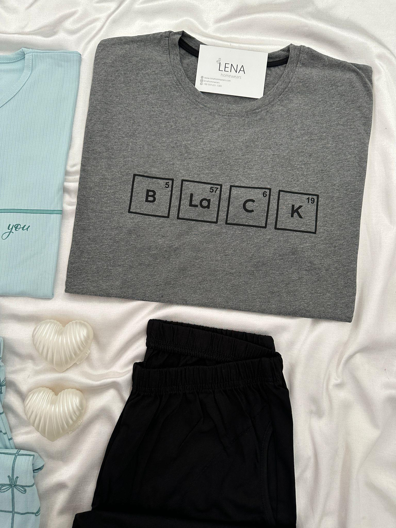 Mint & Gri Çift Pijama Seti