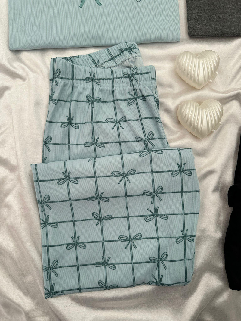 Mint & Gri Çift Pijama Seti