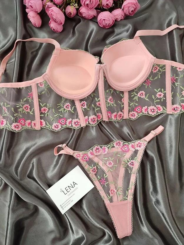 Shine Spring Pink Büstiyer Sütyen Takım
