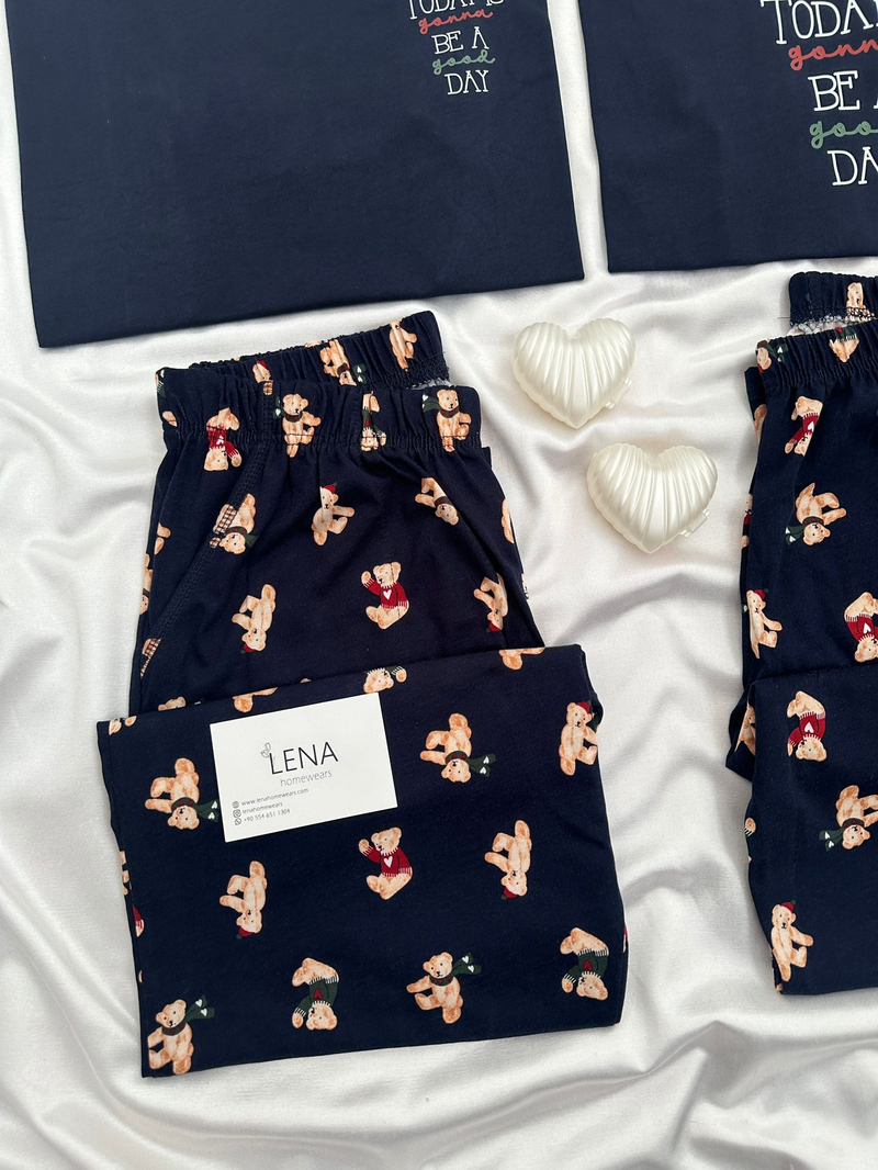 Tatlı Bear Çift Pijama Seti