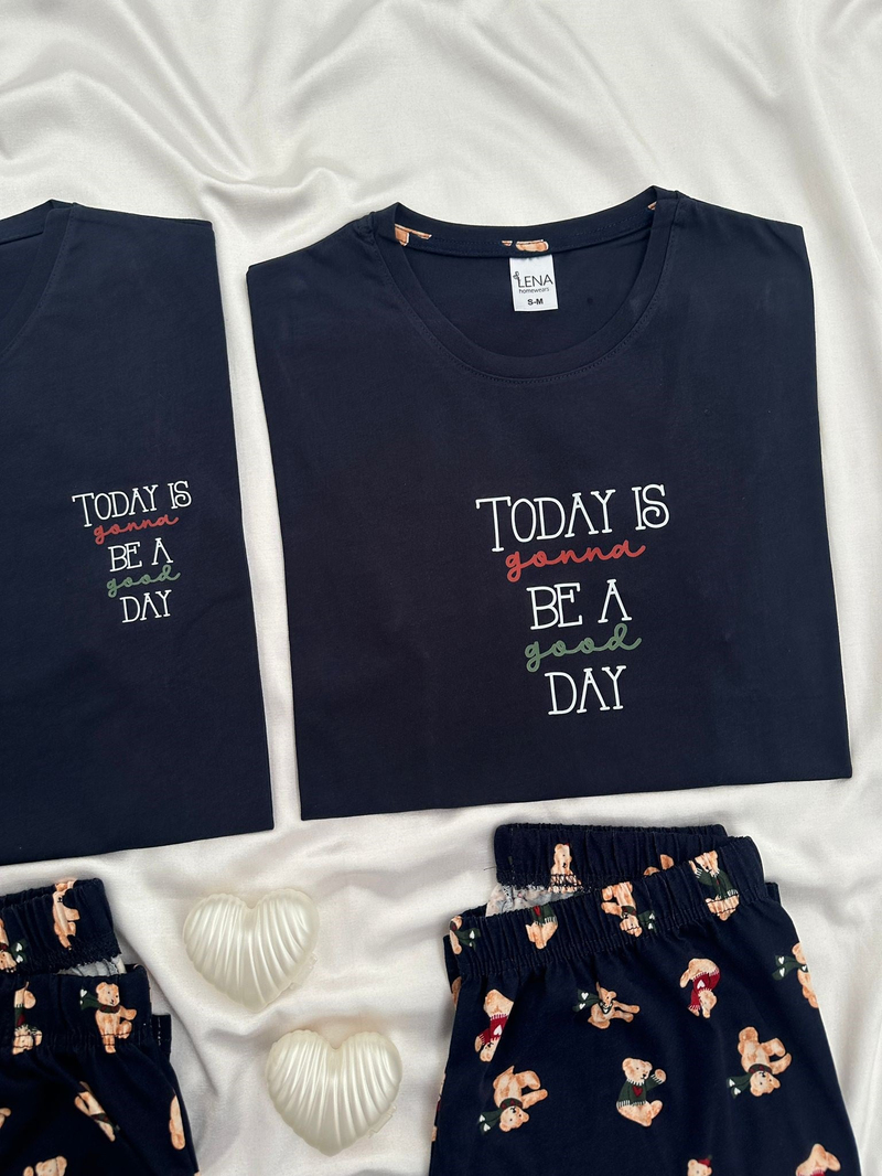 Tatlı Bear Çift Pijama Seti