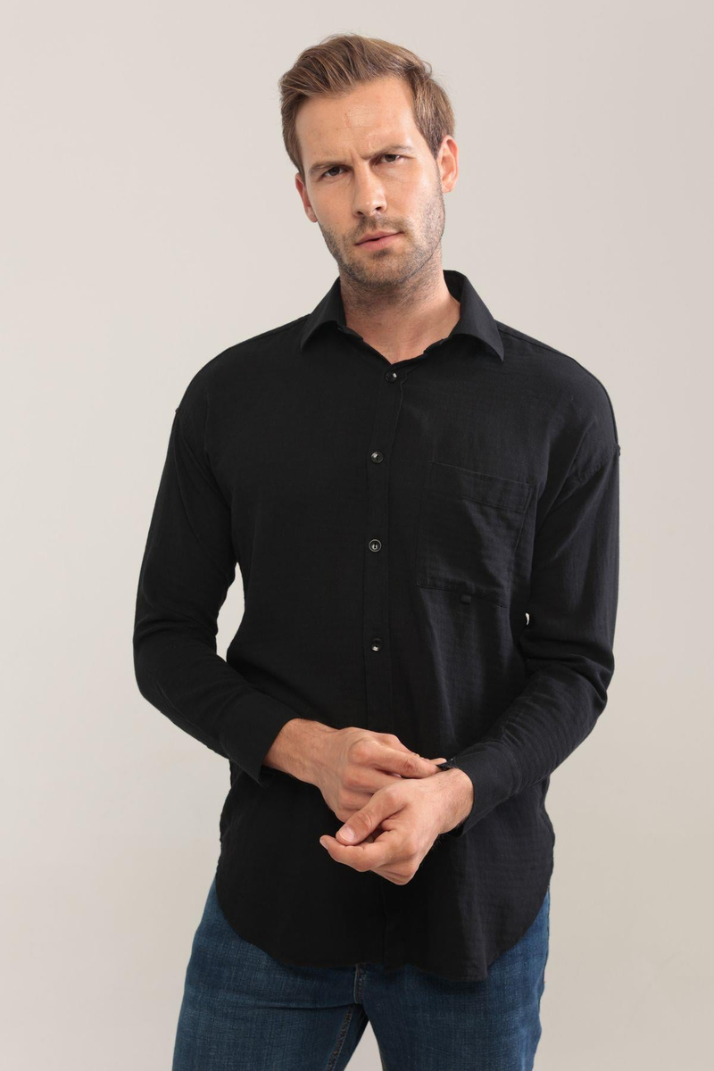 Erkek Oversize Basic Gömlek (HEDİYE KUTULU)