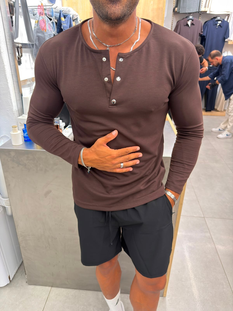 Ferel Henley Yaka Sweat Kahve