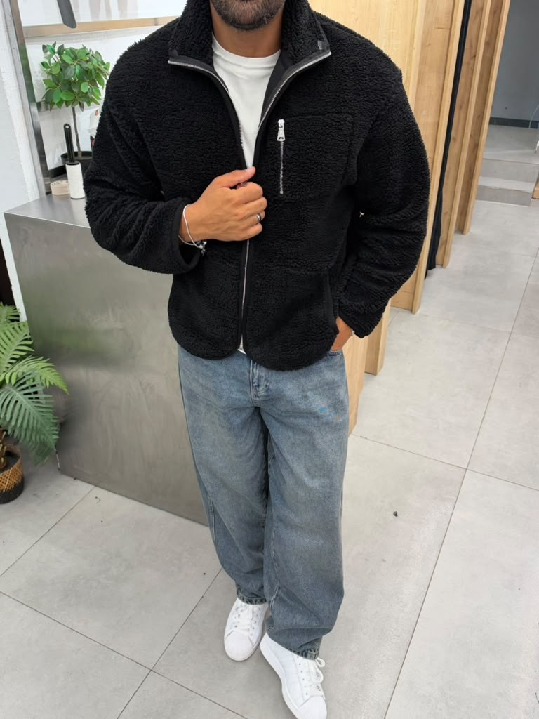 Ferel Peluş Ceket Siyah